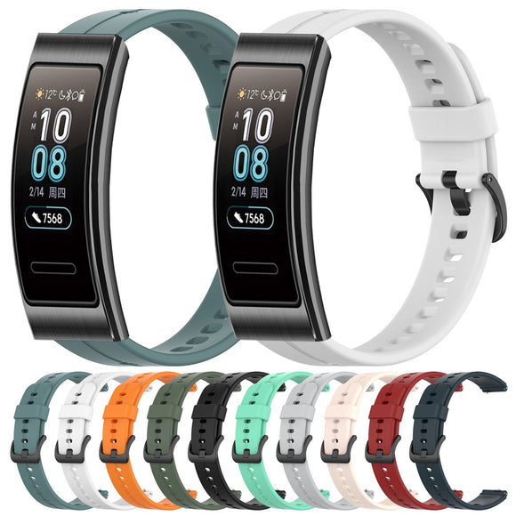 Huawei Band 3 Solid Color Silicone Watch Band