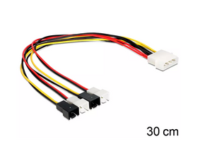 DeLOCK Molex 2-pin intern strøm (male) - 4-PIN intern strøm (male) 30cm Blæsereffekt-adapter