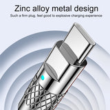 Mech Series 6A 120W USB to USB-C / Type-C Metal Plug Silicone Fast Charging Data Cable, Length: 1.8m(Blue)