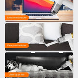 Q8 LED Light Wireless Portable Handheld Car Foldable 9000Pa Suction Vacuum Cleaner (Black)