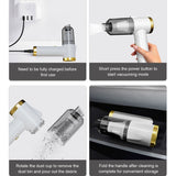 Q8 LED Light Wireless Portable Handheld Car Foldable 9000Pa Suction Vacuum Cleaner (Black)