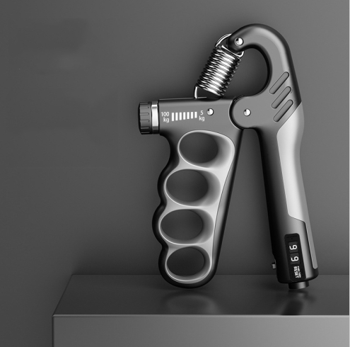 5-100kg Adjustable Hand Grip Strengthener Arm Muscle Exerciser, Spec: Mechanical Counter Gray