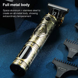 VGR V-228 5W USB Retro Engraving Hair Clipper with LED Digital Display (Bronze)