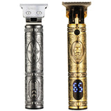 VGR V-228 5W USB Retro Engraving Hair Clipper with LED Digital Display (Bronze)