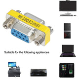 Serial RS232 DB9 9 Pin Female to Female Adapter Converter(Blue)