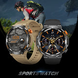 HT17 1.46 inch Round Screen Bluetooth Smart Watch, Support Health Monitoring & 100+ Sports Modes(Black)
