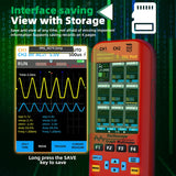 BSIDE O9 Digital Handheld Dual Channel 50MHz Oscilloscope Signal Source Multimeter, Spec: With Dual Oscilloscope Probe (Red)
