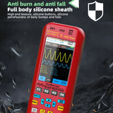 BSIDE O9 Digital Handheld Dual Channel 50MHz Oscilloscope Signal Source Multimeter, Spec: With Dual Oscilloscope Probe (Red)