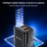 Yesido YC68 20W USB-C / Type-C + USB Digital Display Charger, Specification:EU Plug(Black)