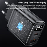 Yesido YC68 20W USB-C / Type-C + USB Digital Display Charger, Specification:EU Plug(Black)