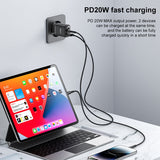 Yesido YC68 20W USB-C / Type-C + USB Digital Display Charger, Specification:EU Plug(Black)