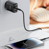 Yesido YC68 20W USB-C / Type-C + USB Digital Display Charger, Specification:EU Plug(Black)