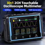 FNIRSI 2C53P Dual Channel Flat Panel Digital Oscilloscope Multimeter Signal Generator 3 In 1(Black)
