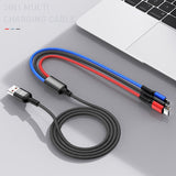 awei CL-971 3 in 1 1.2m 2.4A USB to 8 Pin + Micro USB + USB-C / Type-C Multi Charging Cable