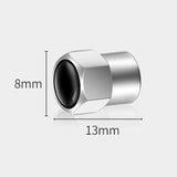 4pcs /Set Hexagonal Metal Tire Valve Caps Automobile Universal Modified Valve Covers(Silver)