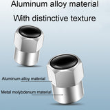 4pcs /Set Hexagonal Metal Tire Valve Caps Automobile Universal Modified Valve Covers(Silver)