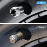 4pcs /Set Hexagonal Metal Tire Valve Caps Automobile Universal Modified Valve Covers(Silver)