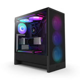 NZXT H5 Flow RGB (2024) Tårn ATX Ingen Strømforsyning Sort, Tempered Glass