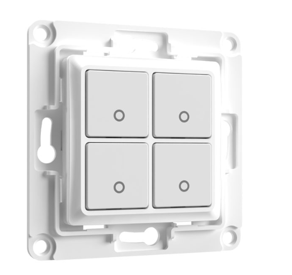 Shelly flush-mounted accessory Wall Switch 4, fourgang wall button, white