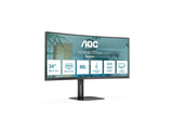 AOC Value-line CU34V5C/BK 34" 3440 x 1440 (UltraWide) HDMI DisplayPort USB-C 100Hz Dockingskærm