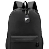 For AirTag Tracker Protective Cover With Metal Lanyard and Lock Three-proof Case(Black)