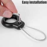 For AirTag Tracker Protective Cover With Metal Lanyard and Lock Three-proof Case(Black)