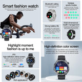 BT Call Smart Watch, Support Blood Pressure / Heart Rate / Sports Health Monitoring Fitness Tracker(Steel 3-Bead Steel) AK83
