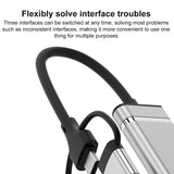 USB / Type-C / 8 Pin to CF / TF / SD Card Reader, 3.5mm HUB Adapter 6 in 1 Docking Station(Silver)