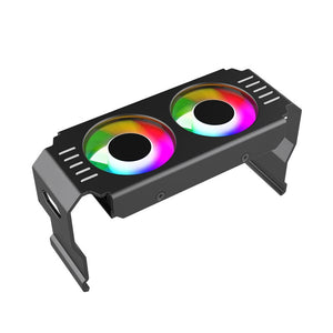 Desktop ARGB Memory Cooler PWM Temperature Control Dual Fan, For DDR / DDR2 / DDR3 / DDR4 / DDR5(Black)