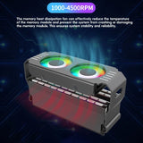 Desktop ARGB Memory Cooler PWM Temperature Control Dual Fan, For DDR / DDR2 / DDR3 / DDR4 / DDR5(Black)