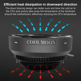 COOLMOON CPU Cooler Desktop Computer Auto Color Change Multi-Platform Mute Cooling Fan(Colorful Fine Aperture)
