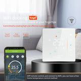 BHT-006GBLW 95-240V AC 16A Smart Home Heating Thermostat for EU Box, Control Electric Heating with Only Internal Sensor & External Sensor & WiFi Connection (Black)
