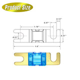 Mini ANL High Current Bolt-on Fuse(20A-150A) 8pcs/Set 12V-58V