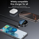Yesido DS28 15W Smart Digital Display Magnetic Wireless Charger, Length:1.2m(Black)
