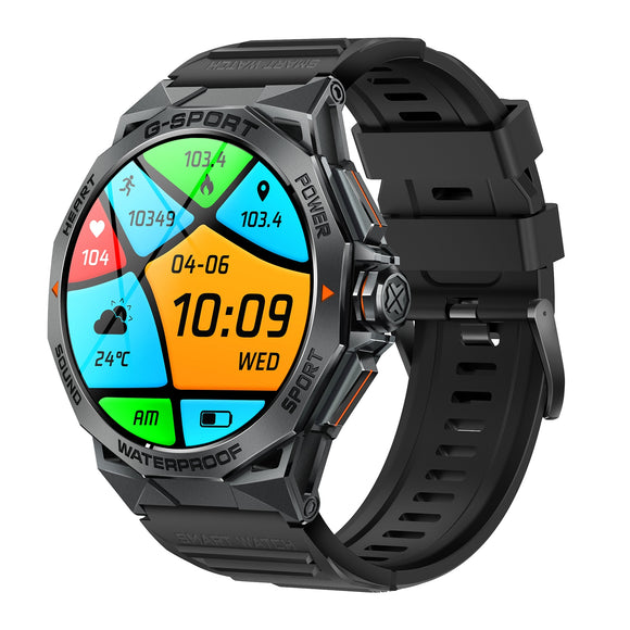 Lemfo K62 1.43 inch AMOLED Round Screen Smart Watch Supports Bluetooth Calls(Black)