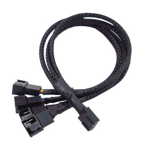 Computer PWM Temperature Control Cooling Fan Extension Cable Chassis HUB Connector(1 In 4) 0.27m