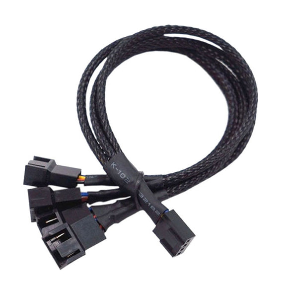 Computer PWM Temperature Control Cooling Fan Extension Cable Chassis HUB Connector(1 In 4) 0.27m