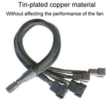 Computer PWM Temperature Control Cooling Fan Extension Cable Chassis HUB Connector(1 In 4) 0.27m