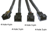 Computer PWM Temperature Control Cooling Fan Extension Cable Chassis HUB Connector(1 In 4) 0.27m