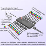 COOLMOON AM10 ARGB+PWM Dual 10 Ports Temperature Control Splitter Case Fan 5V 3Pin HUB(Black)