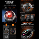 AK82 BT Call Smart Watch, Support Blood Oxygen / Blood Pressure / Heart Rate / Sports Health Monitoring Fitness Tracker(Space Gray Steel)
