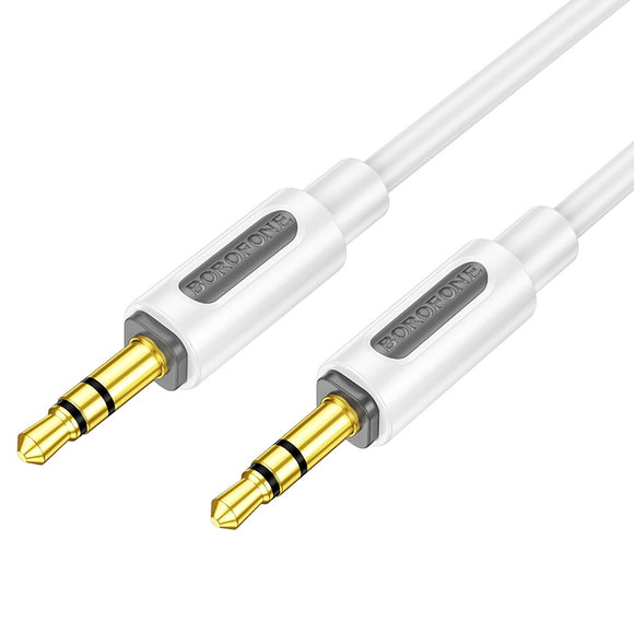 Borofone BL20 True Sound AUX Silicone Audio Cable, 3.5mm to 3.5mm Cable(White)