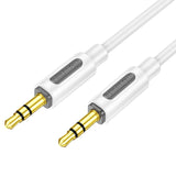 Borofone BL20 True Sound AUX Silicone Audio Cable, 3.5mm to 3.5mm Cable(White)
