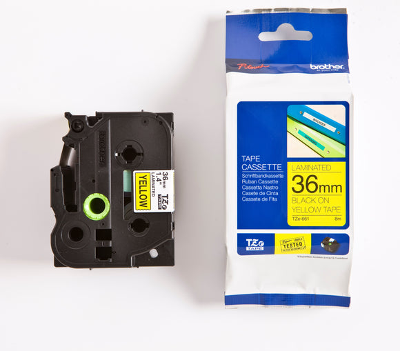 Brother TZe tape 36mmx8m black/yellow