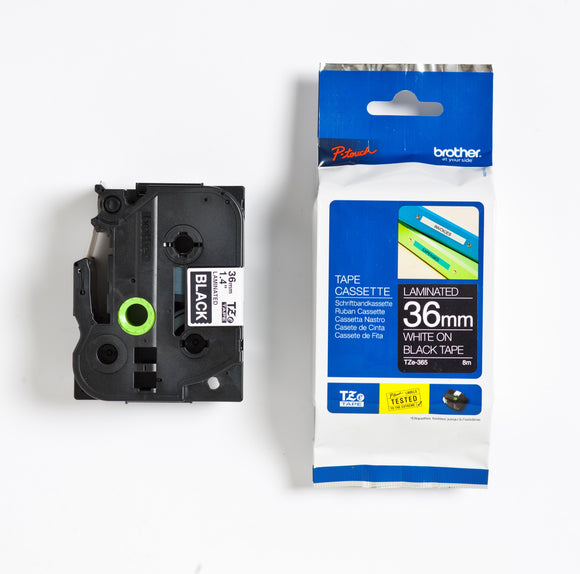 Brother TZe tape 36mmx8m white/black