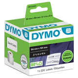 Dymo Label Ship/naming 54x101 perm white(220)