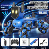 JJR/C Q200 Small Eight-wheeled Multi-function Remote Control Robot Dog with RC Watch(Blue)