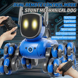 JJR/C Q200 Small Eight-wheeled Multi-function Remote Control Robot Dog with RC Watch(Blue)