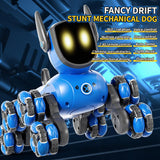 JJR/C Q200 Small Eight-wheeled Multi-function Remote Control Robot Dog with RC Watch(Blue)