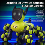 JJR/C Q200 Small Eight-wheeled Multi-function Remote Control Robot Dog with RC Watch(Blue)